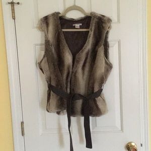 Faux fur vest.